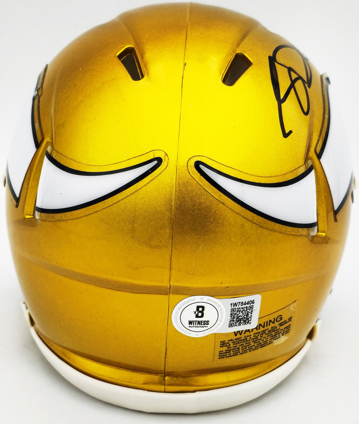 Sam Darnold Signed Minnesota Vikings Flash Yellow Speed Mini Helmet Beckett Wit