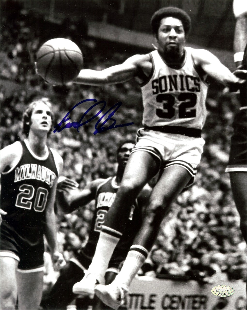 Downtown Fred Brown Signed Framed 8x10 Photo Seattle Supersonics MCS Holo