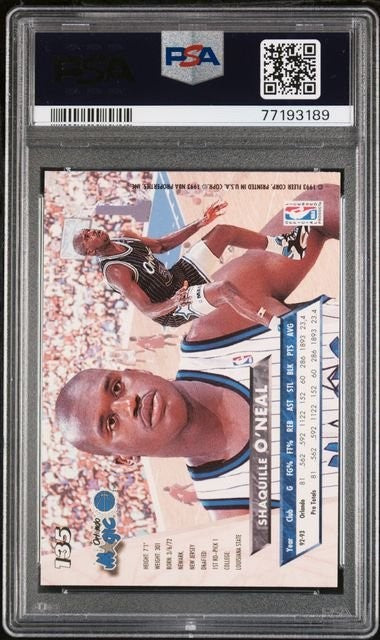 Graded 1993 Ultra Shaquille O'Neal #135 2nd Year Basketball Card PSA 10 Gem Mint