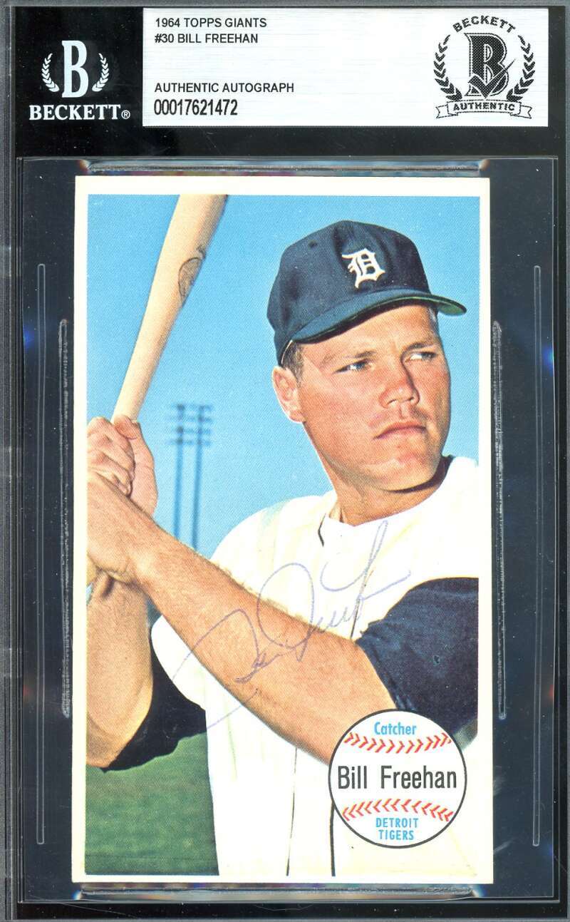 Bill Freehan Beckett BAS Vintage Signed 1964 Topps Giants Autograph