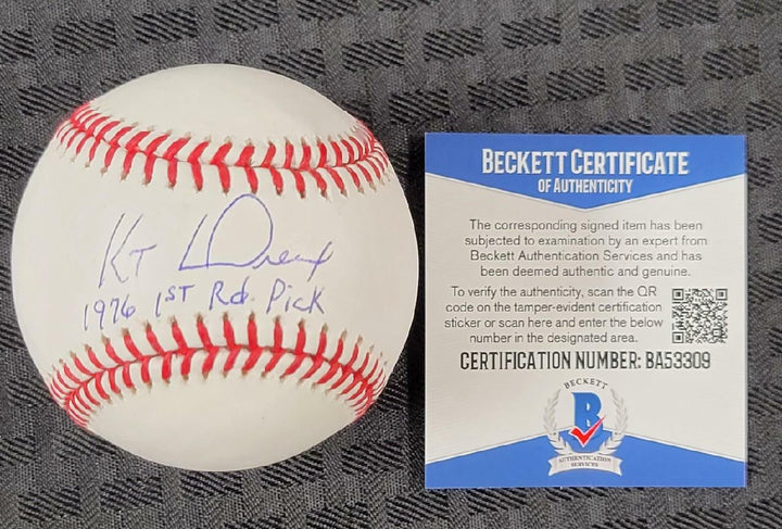 Kenny Landreaux "1976 1st Rd Pick" signed MLB Baseball Angels ~ Beckett BAS COA