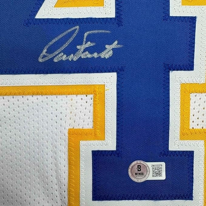 Framed Autographed/Signed Dan Fouts 35x39 San Diego White Jersey BAS COA