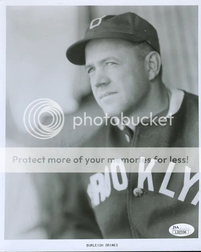 Burleigh Grimes Jsa Authenticated Signed 8x10 Photo Autograph