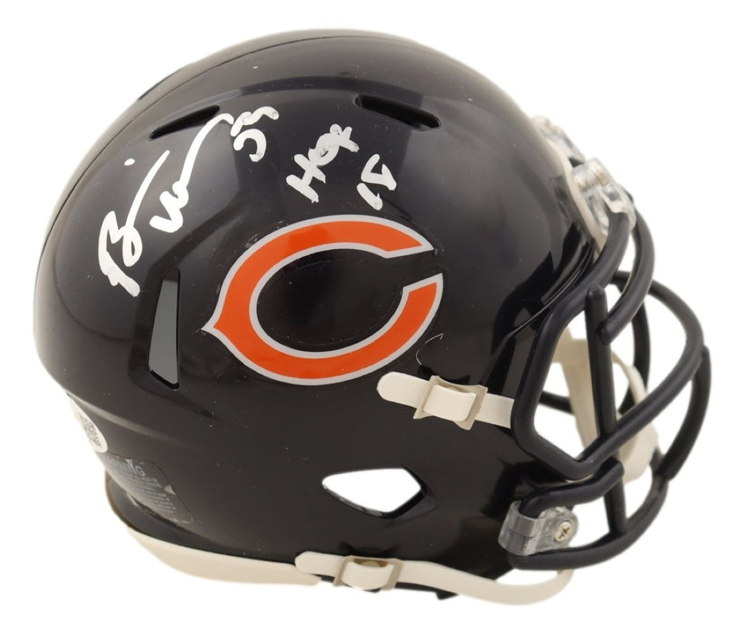 Brian Urlacher Signed Chicago Bears Mini Speed Helmet HOF 18 JSA QR
