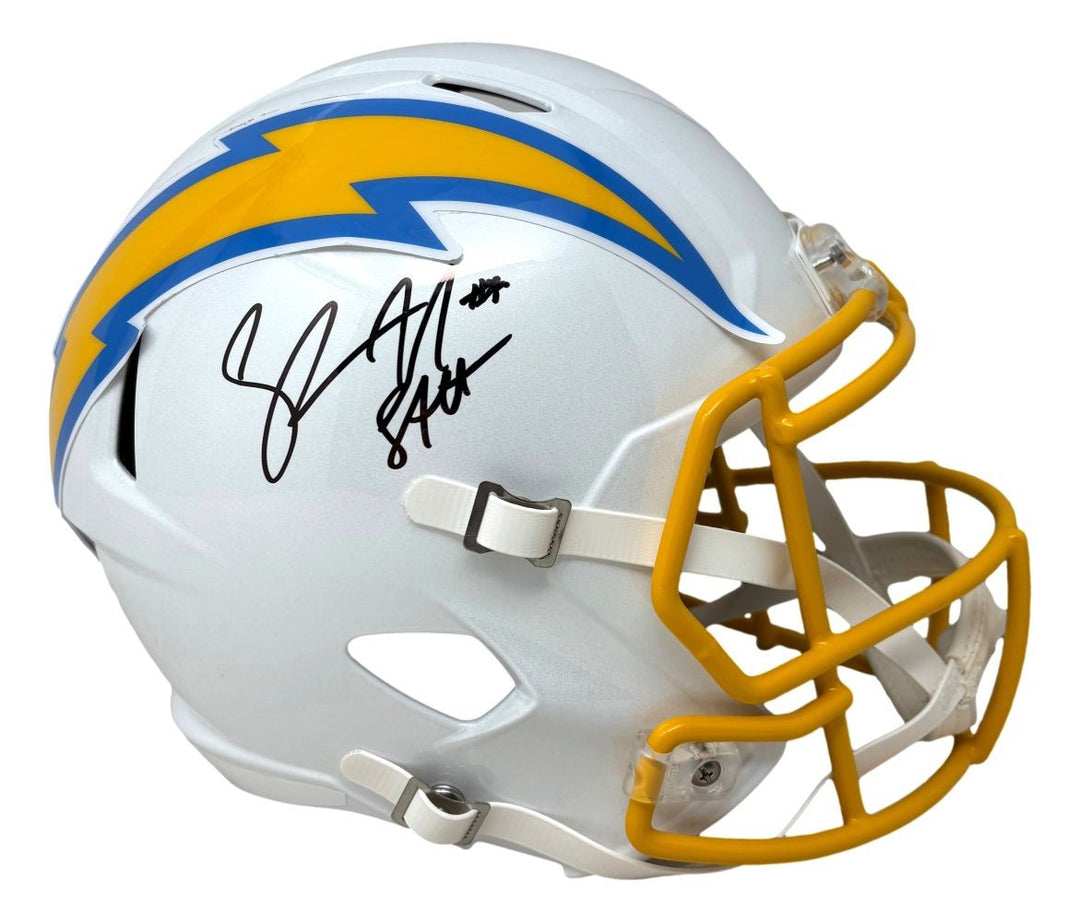 Shawn Merriman Signed Chargers Full Size Replica Speed Helmet Lights Out BAS
