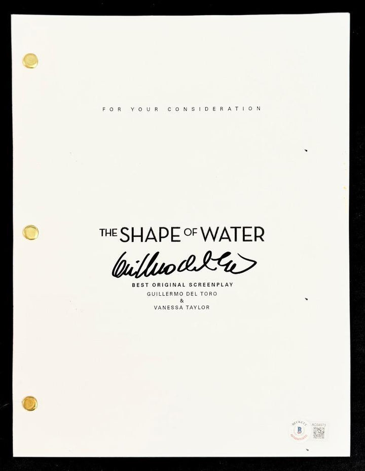 Guillermo del Toro signed The Shape of Water script autograph (C) ~ Beckett BAS