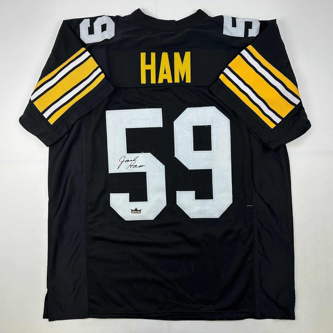 Facsimile Autographed Jack Ham Pittsburgh Black Jersey Size Men's XL