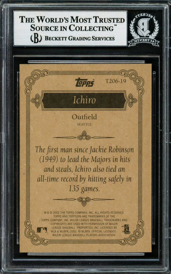 Ichiro Suzuki Signed 2002 Topps 206 Card T206-19 Seattle Mariners Beckett