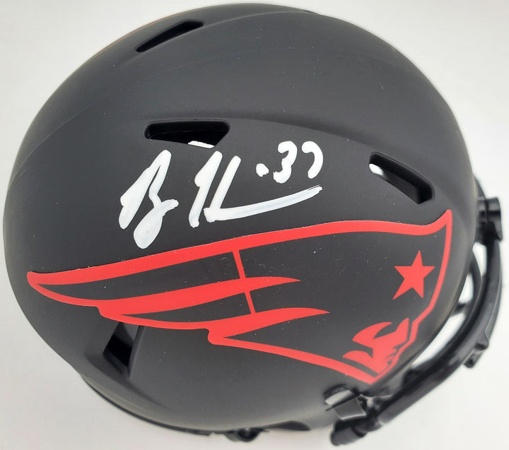 Rodney Harrison Signed Patriots Eclipse Black Speed Mini Helmet Beckett