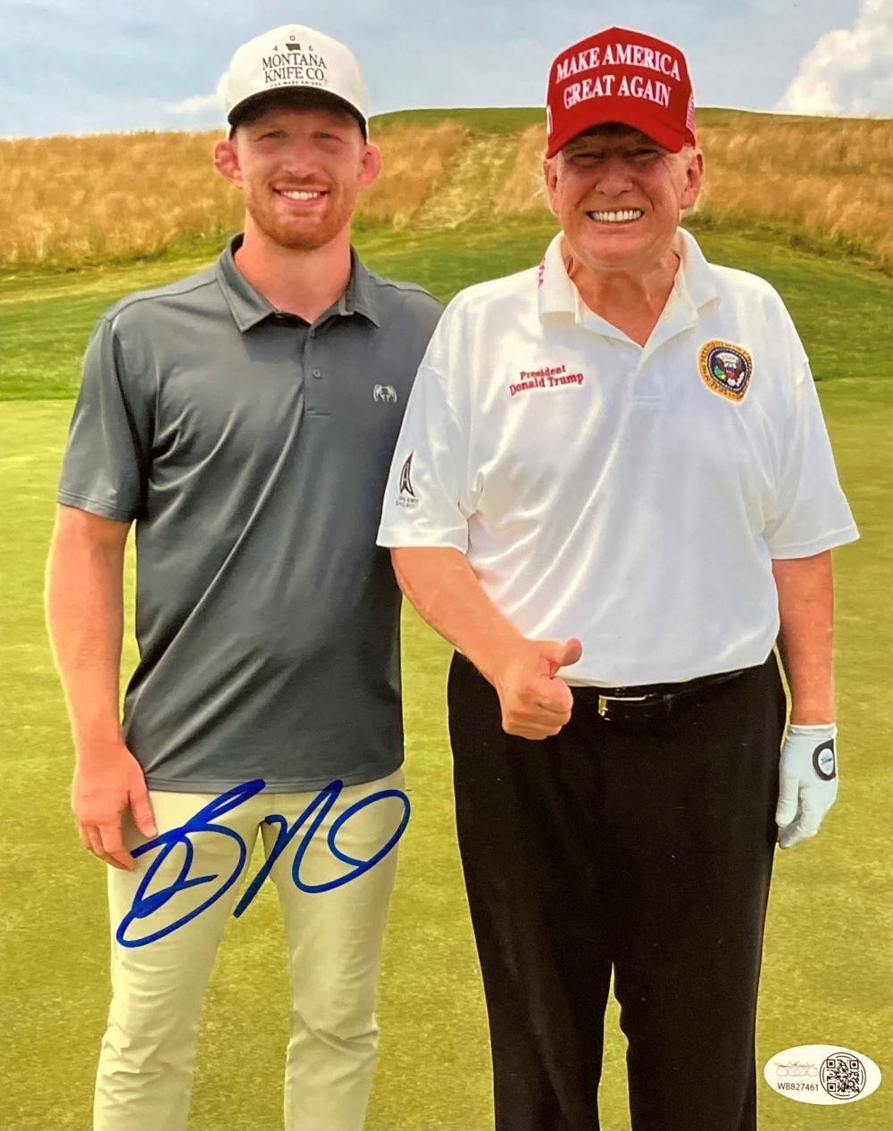 Bo Nickal Signed 8x10 UFC Photo w/ Donald Trump JSA ITP