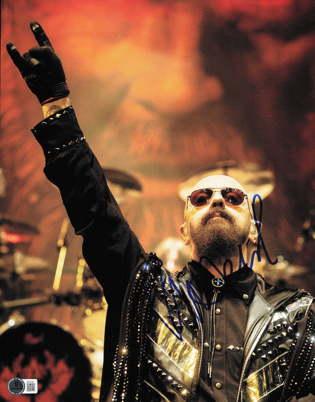 Rob Halford Autographed Signed 11x14 Photo Judas Priest Beckett BAS QR #AE31750