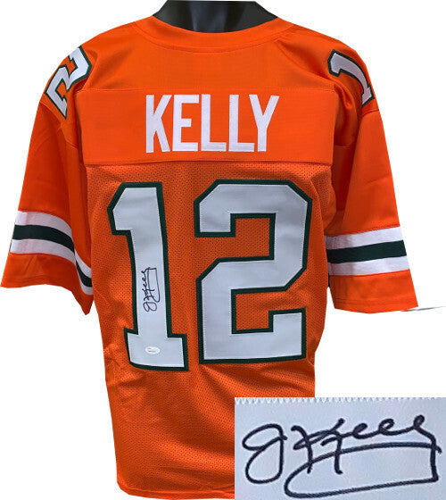 Jim Kelly signed Miami Orange Custom Stitched College Jersey XL- JSA Witnessed