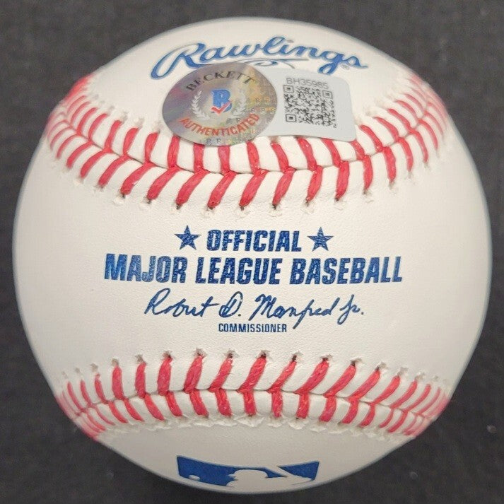 James Outman signed Official Rawlings MLB Baseball rookie autograph ~Beckett BAS