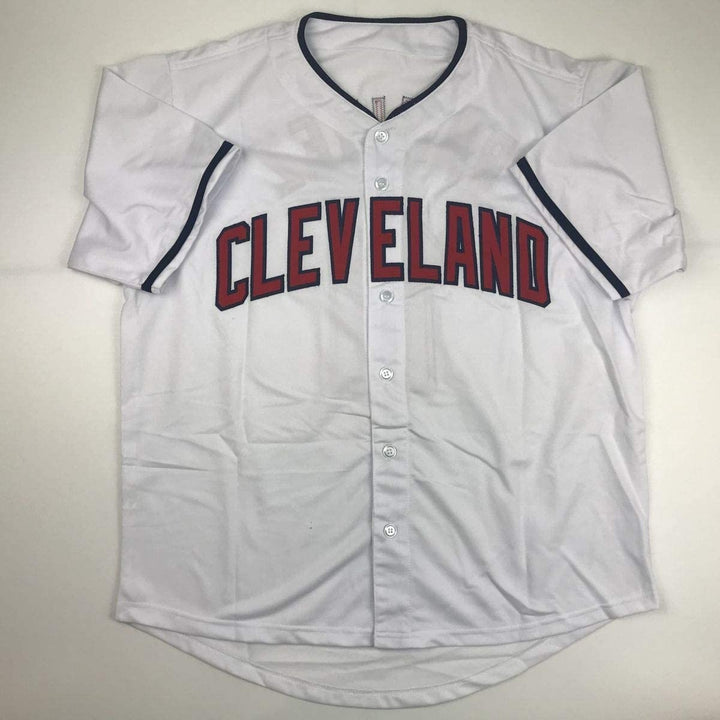 Autographed/Signed JOSE RAMIREZ Cleveland White Jersey Beckett BAS COA