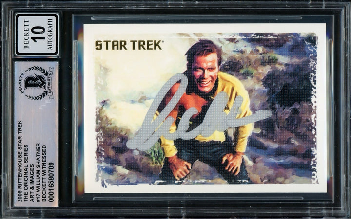 William Shatner Auto 2005 Rittenhouse Art Image Card 17 Star Trek Sig 10 Beckett