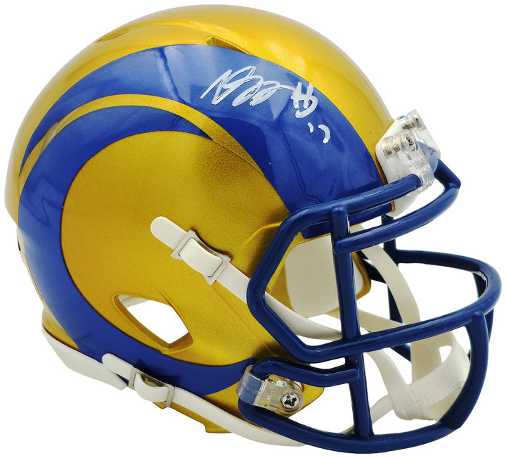 Davante Adams Signed Los Angeles Rams Flash Yellow Speed Mini Helmet Beckett BAS