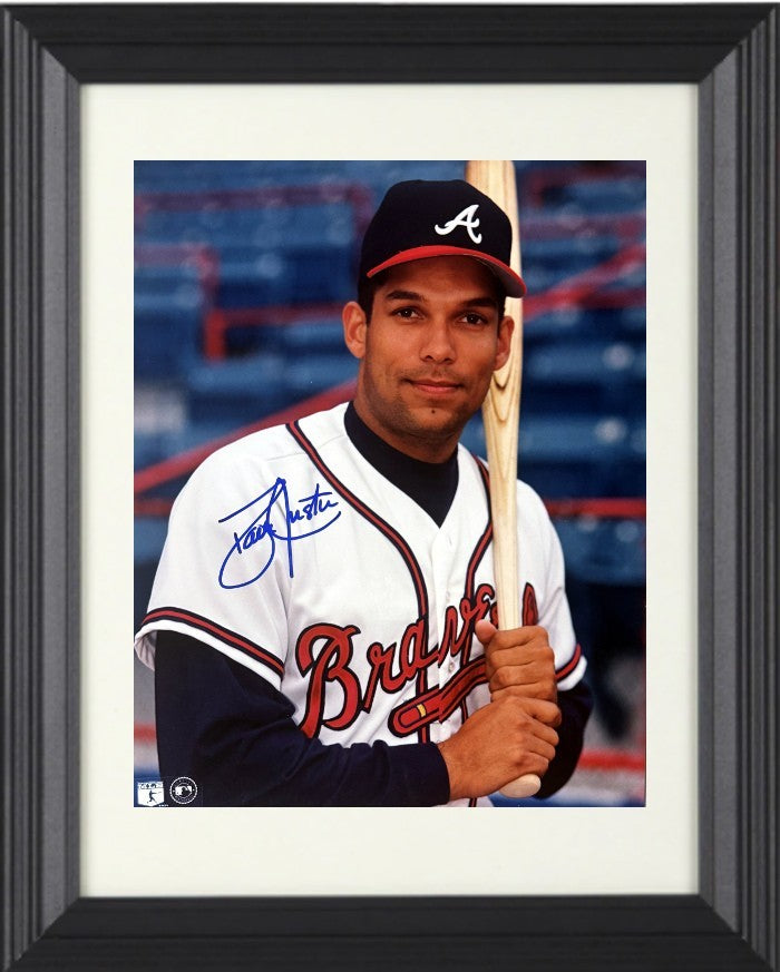 Dave/David Justice signed Atlanta Braves MLB 8x10 Photo imperfect Framed- COA