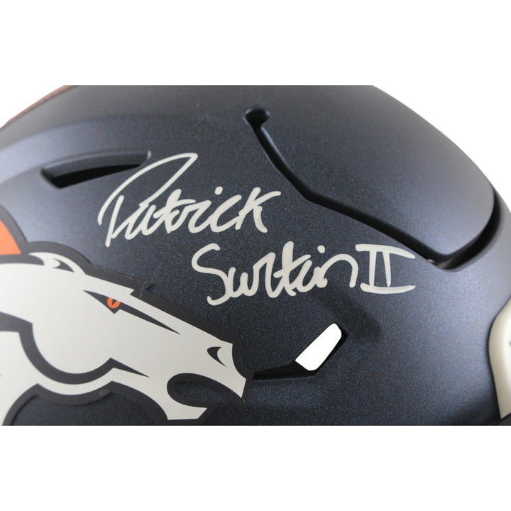 Patrick Surtain Autographed Denver Broncos Mid-Size Midi Helmet Beckett 56414