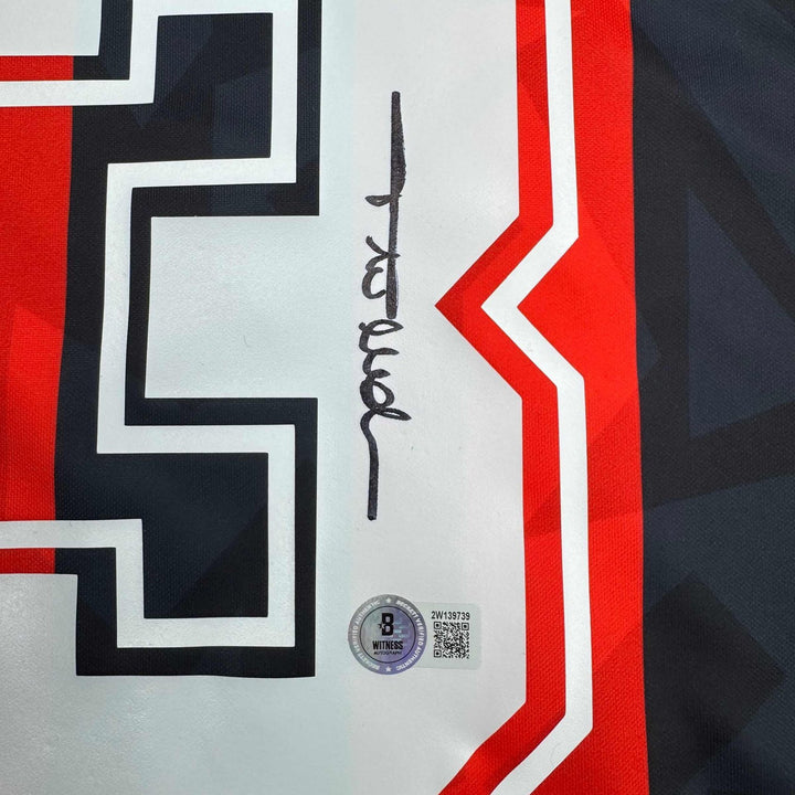 Autographed/Signed Paolo Maldini AC Milan Black/Red Jersey Beckett BAS COA