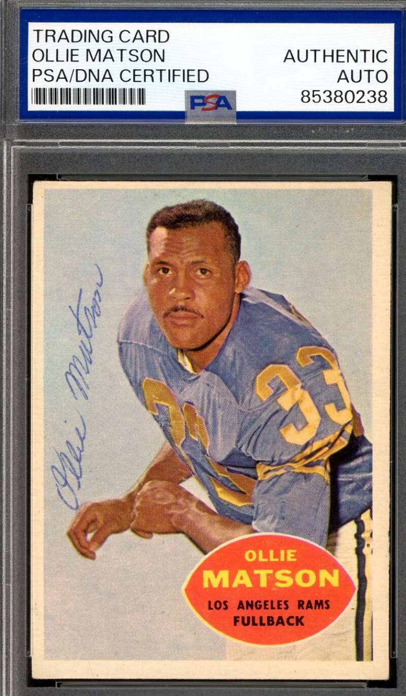 Ollie Matson PSA DNA Vintage Signed 1960 Topps Autographed