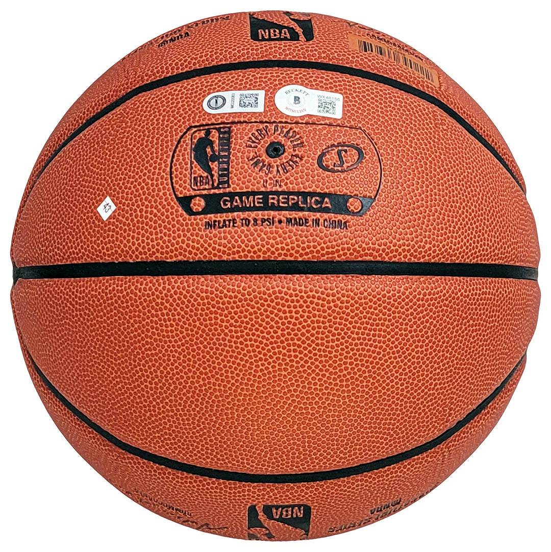 Manu Ginobili Signed Official Spalding Sig Series Basketball Spurs Beckett Wit