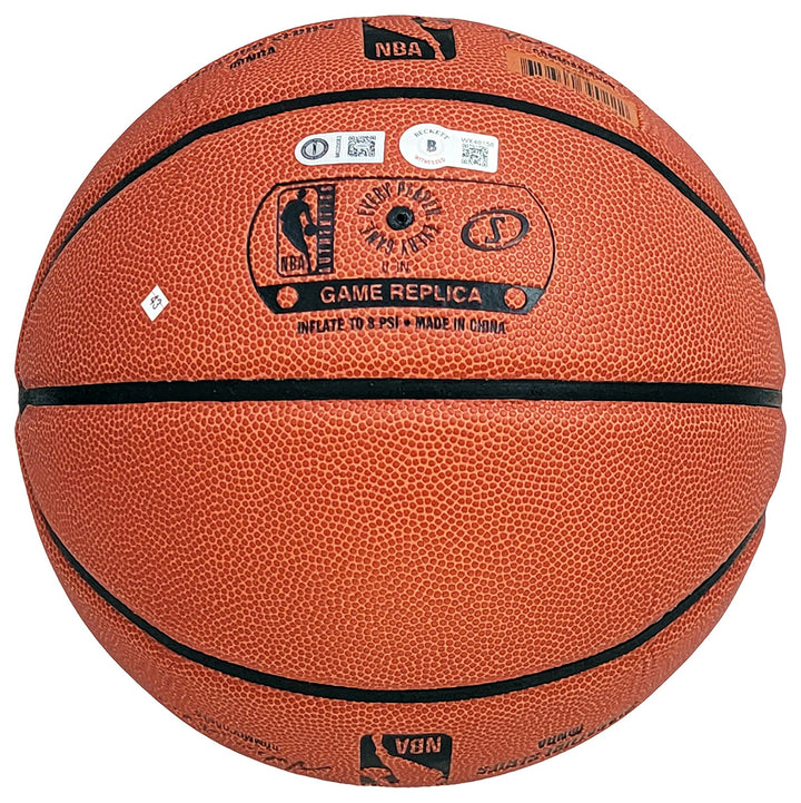 Manu Ginobili Signed Official Spalding Sig Series Basketball Spurs Beckett Wit