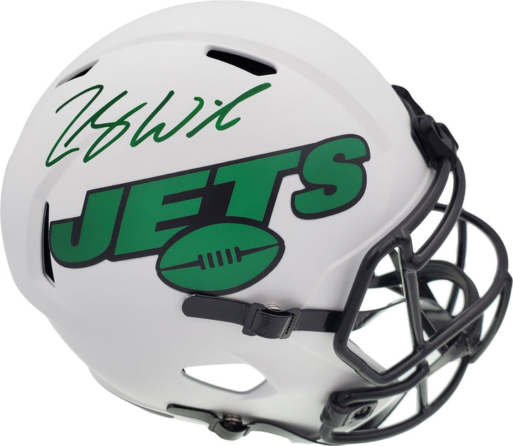 Zach Wilson Auto Jets Lunar Eclipse White Full Size Replica Speed Helmet Beckett