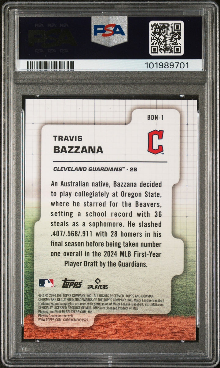 Graded 2024 Bowman Draft Travis Bazzana #BDN1 Draft Night Card PSA 10