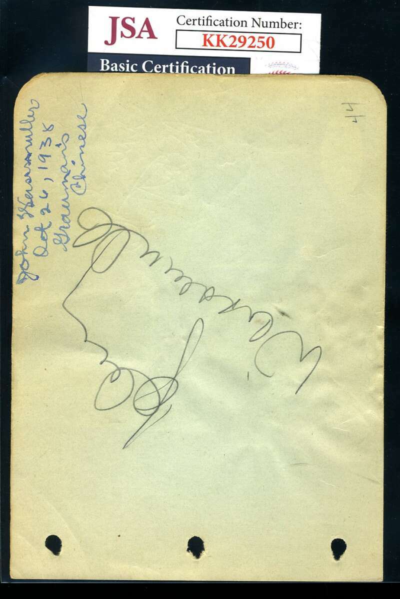 Johnny Weissmuller Mabel Todd JSA Coa Signed Album Page Autograph