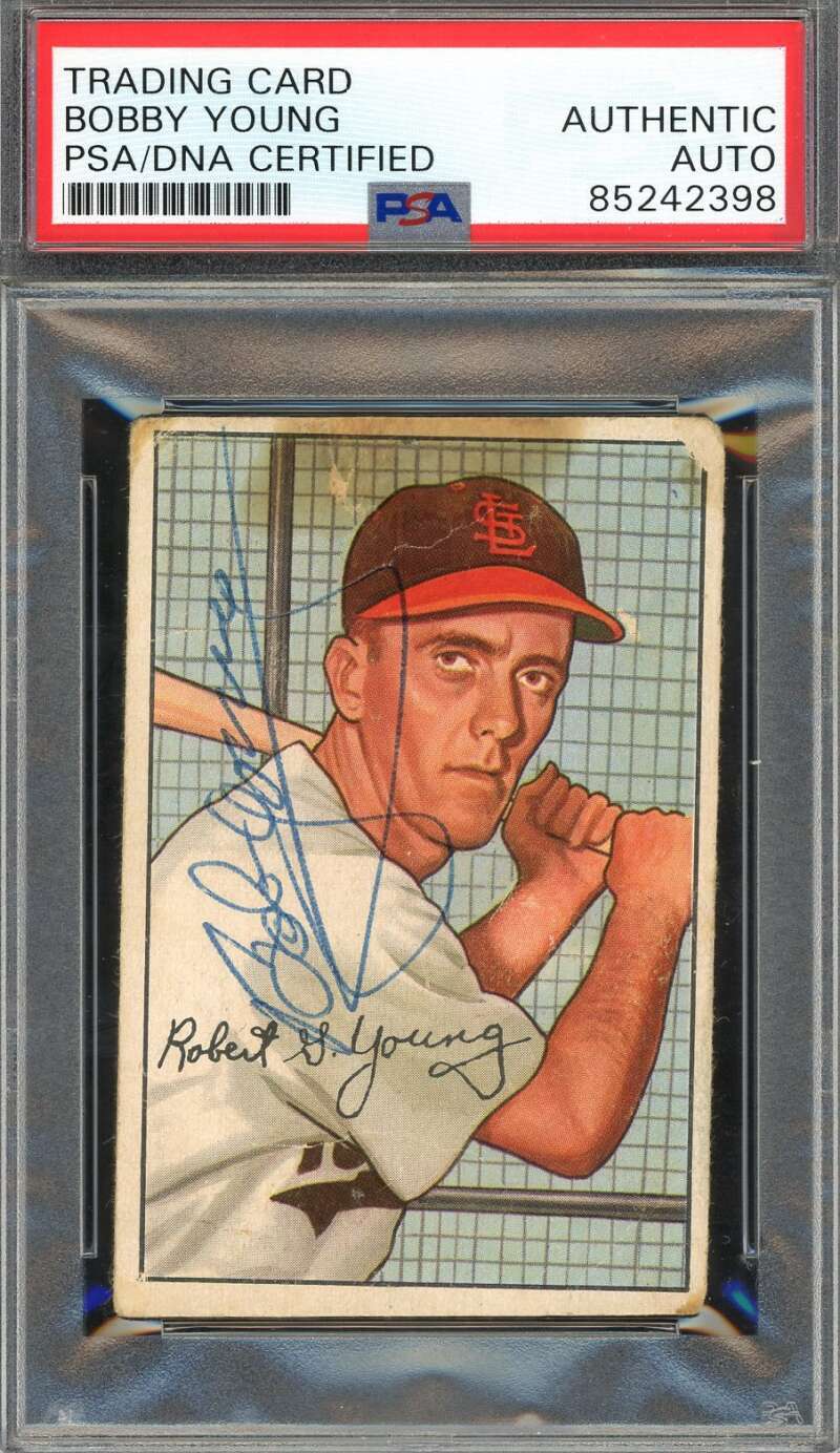 Bobby Young PSA DNA Signed Rare 1952 Bowman Autograph