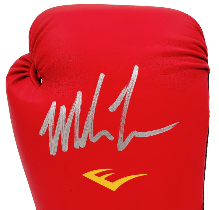 Mike Tyson Signed Red Everlast Everfresh Glove Right Hand In Silver Beckett