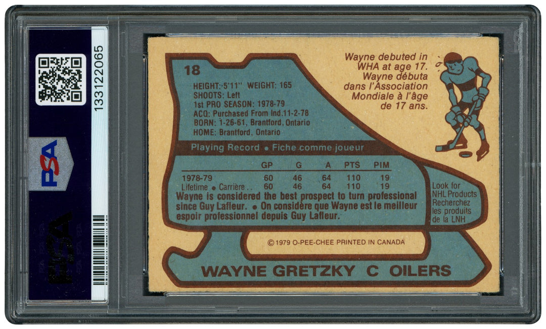 Wayne Gretzky Signed 1979 O-Pee-Chee RC 18 Oilers PSA 5 Auto GM 10 PSA/DNA