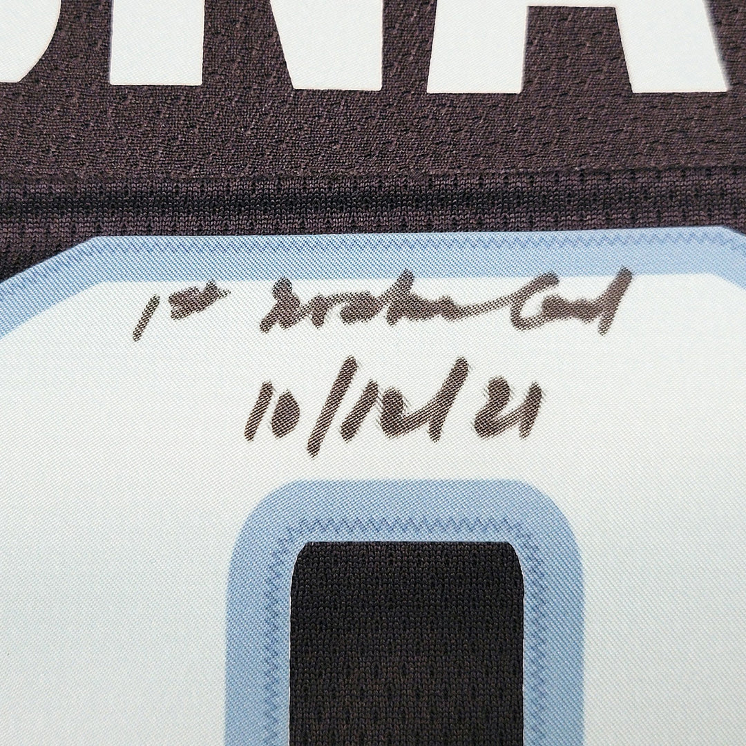 Seattle Kraken Ryan Donato Auto Blue Fanatics Jersey XL 1st Kraken Goal Fanatics