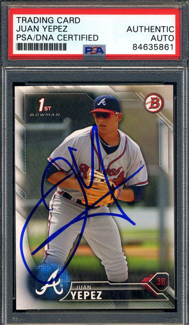 Juan Yepez PSA DNA Signed 2016 Bowman Rookie Autograph