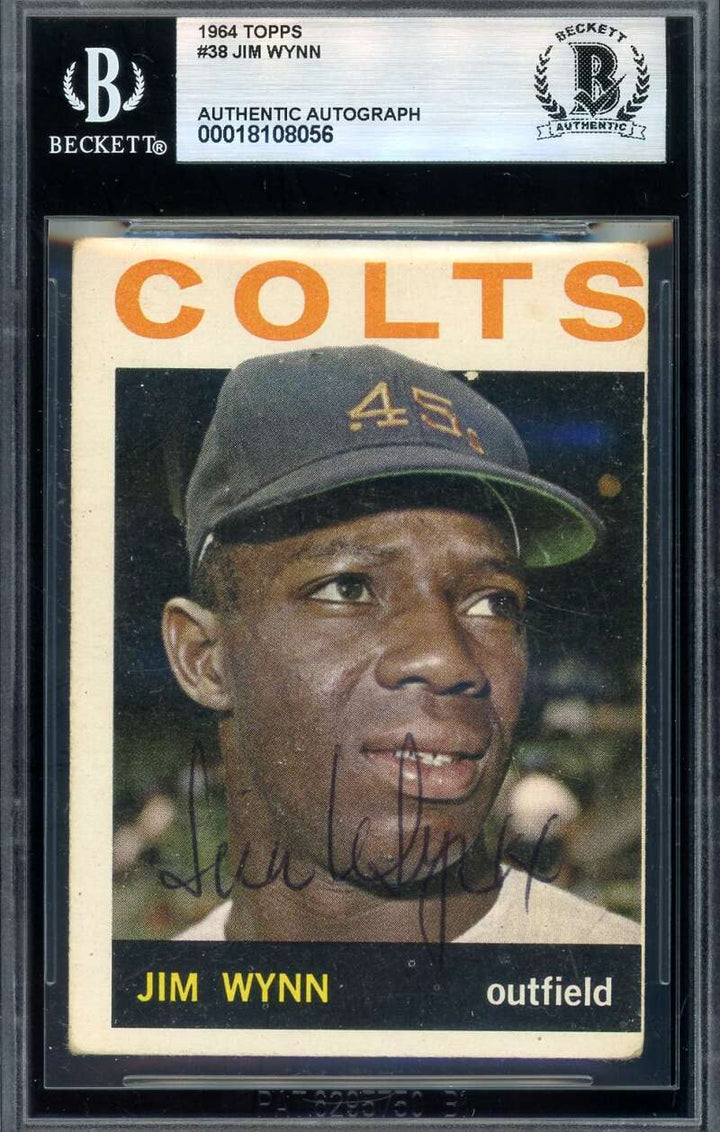 Jim Wynn Beckett BAS Vintage Signed 1964 Topps Rookie Autograph