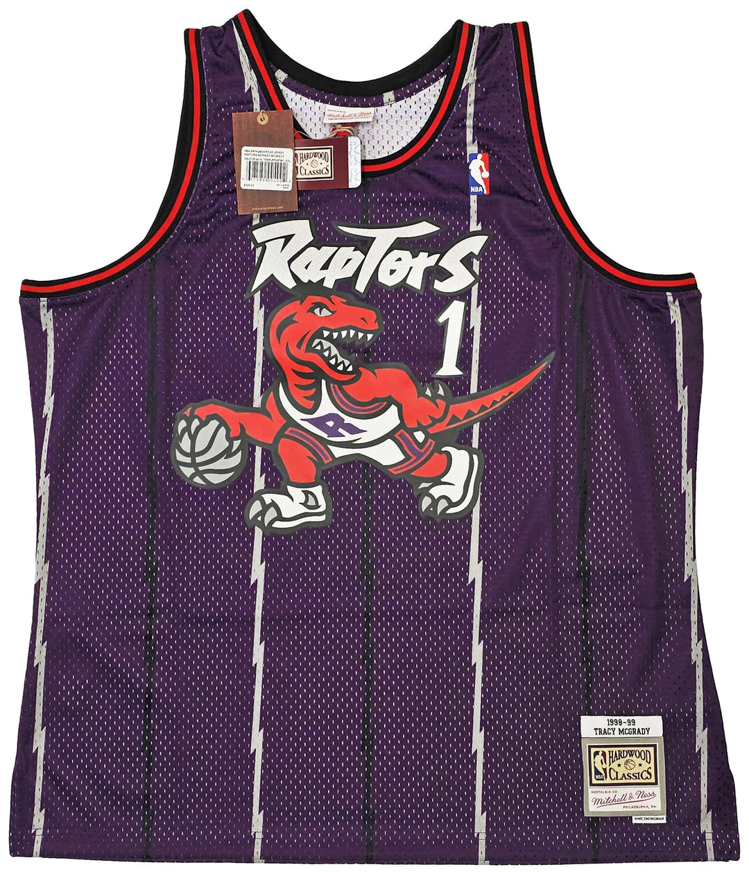 Raptors Tracy McGrady Auto Purple Mitchell Ness 98-99 HWC Swingman Jersey 2X