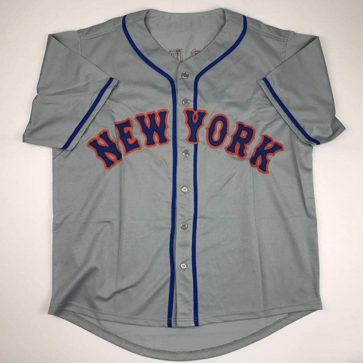Autographed/Signed Dwight Doc Gooden New York Grey Baseball Jersey JSA COA