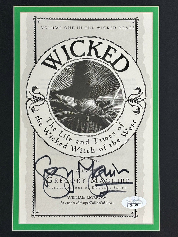 Gregory Maguire Autographed Wicked Book Cover Framed Collage JSA COA Movie Photo