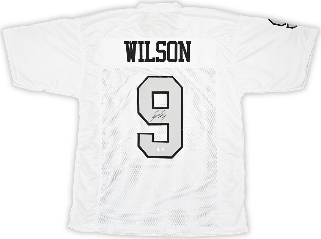 Las Vegas Raiders Tyree Wilson Auto Signed White Color Rush Jersey Beckett Wit