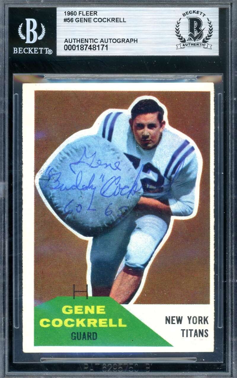 Gene Cockrell Beckett BAS Signed 1960 Fleer Rookie Autograph
