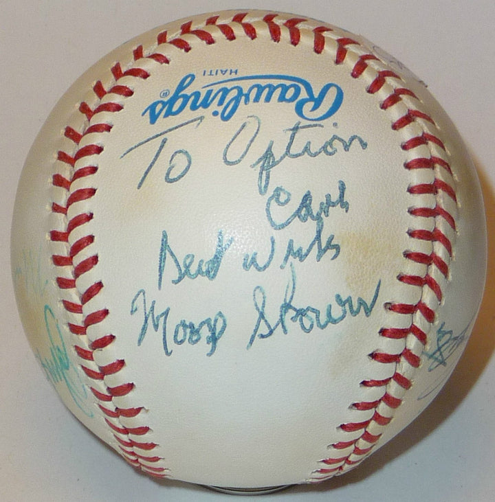 ENOS SLAUGHTER MOOSE SKOWRON HANK BAUER BLANCHARD RIVERS SIGNED YANKEES JSA BALL