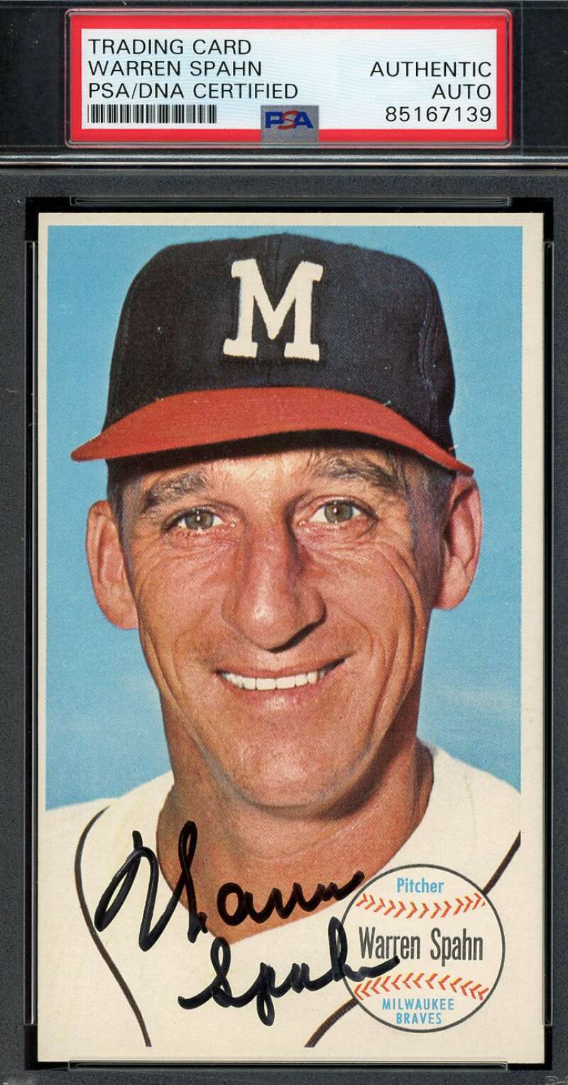 Warren Spahn PSA DNA Signed 1964 Topps Giants Autograph
