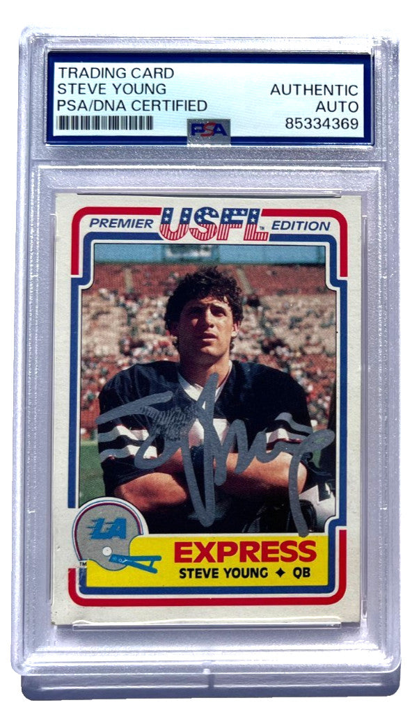 STEVE YOUNG SIGNED 1984 TOPPS USFL #52 ROOKIE CARD RC 49ERS PSA/DNA AUTO
