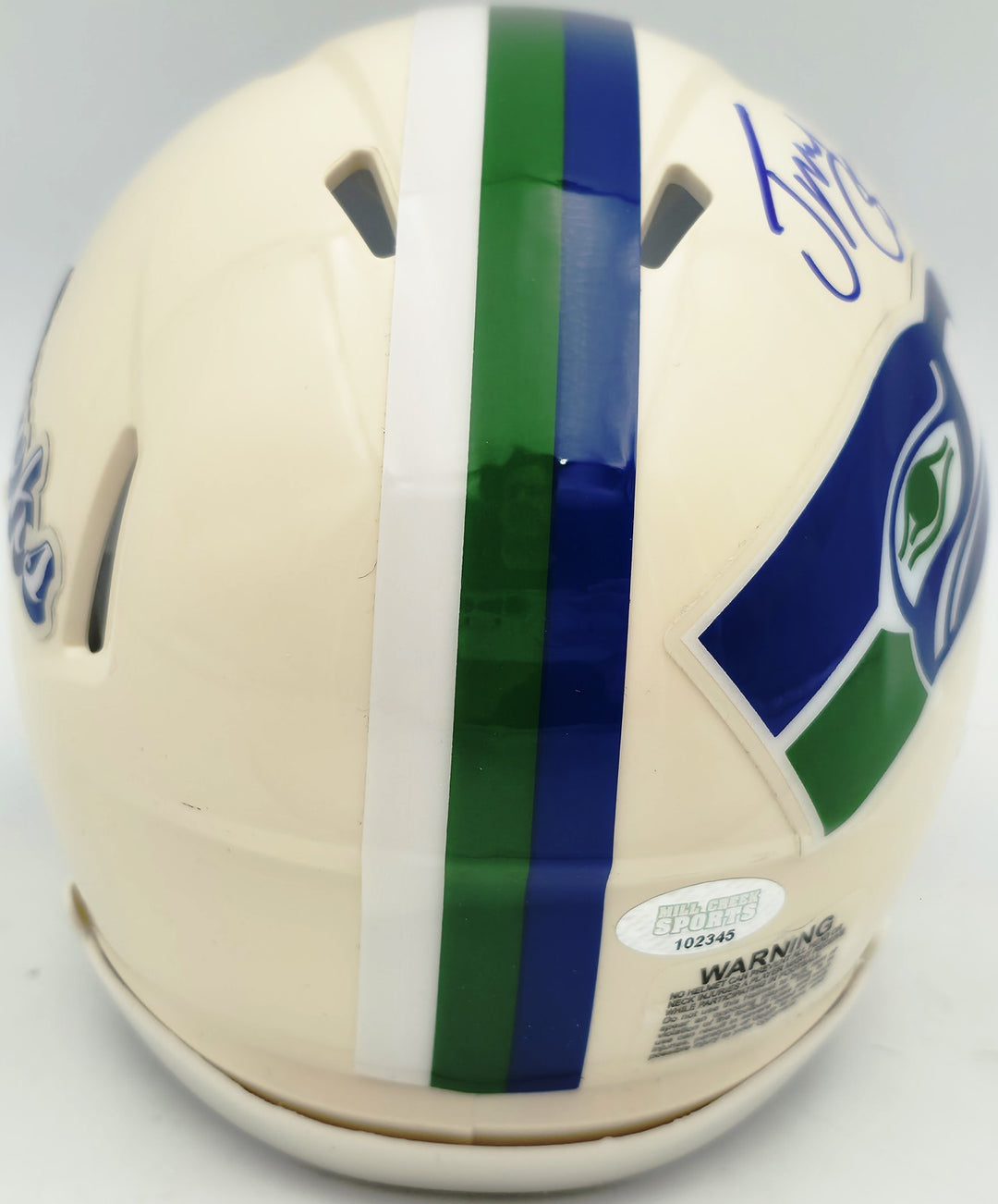 Jason Myers Signed Seahawks Cream Retro Speed Mini Helmet MCS COA