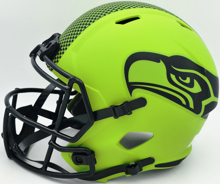 Kam Chancellor Auto Seahawks Rave Green Full Size Speed Replica Helmet Beckett