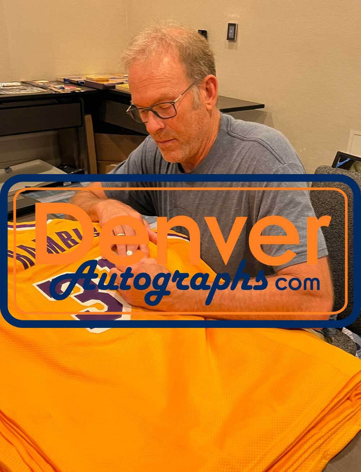 Kurt Rambis Autographed/Signed Pro Style Yellow XL Jersey Beckett 38708