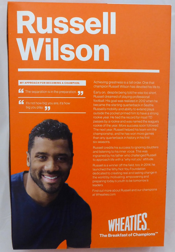 Russell Wilson Signed Wheaties Box Seattle Seahawks RW Holo