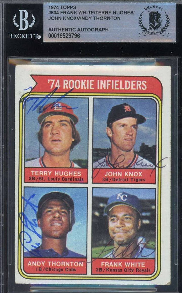 White Hughes Knox Thornton Beckett BAS Signed 1974 Topps Rookie Autograph