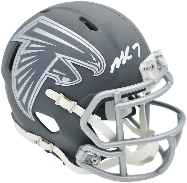 Michael Vick Signed Atlanta Falcons Slate Gray Speed Mini Helmet Beckett Witness