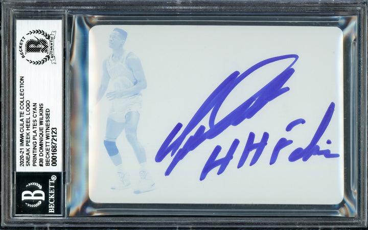 Dominique Wilkins Auto 2020-21 Immaculate Collection Printing Plate Card 38 1/1